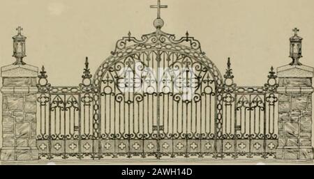 Property protection and ornamentation : . Arched Drive Gates, built tor Mr. T. DeWitt Cuyler, Haverford, Penna. NOTHING so enhances the beauty anddignity of an estate as ornamental ironentrance gates artistically designed and sub-stantially constructed. On the following twopages are offered a number of suggestions.Special designs to suit surrounding conditionswill be cheerfully made without obligation. The many ornamental entrances shown in thiscatalogue bear convincing evidence of thequality of workmanship upon which is builtthe reputation of the Wayne Iron Works. snnmiiniiin mum mum nun i im Stock Photo