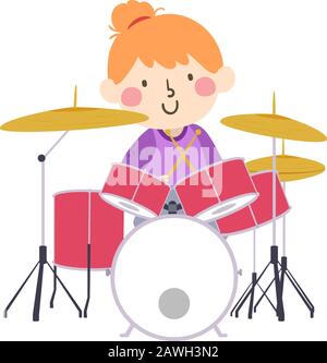 drummer girl cartoon