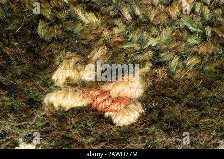 Fabric material macro texture. textile background. colorful rug. tapestry close up Stock Photo