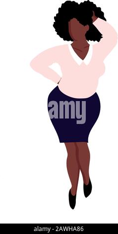 African American business woman cartoon character set. Young beautiful ...