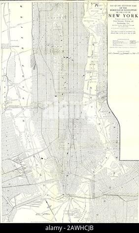 Trow's general directory of the boroughs of Manhattan and Bronx, city of New York . 1, 9 10 MAP OF THE SOUTHERN PART OF THE BOROUGH OF MANHATTAN OF THh CITY OF NEW YORK. Stock Photo