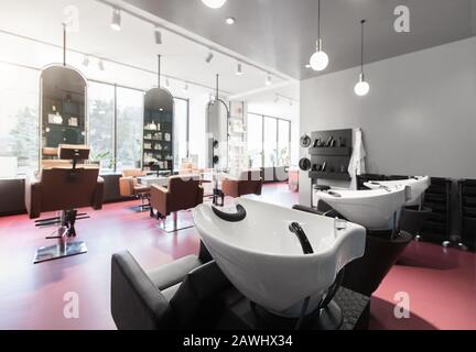 Hair salon and make up store, modern light interior Stock Photo