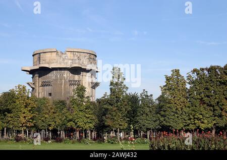 Flakturm anti aircraft tower in Augarten park Vienna Stock Photo