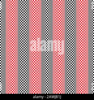 Seamless op art wave motion distortion pattern background. Vector Illustration. Stock Vector