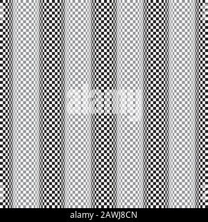 Seamless op art wave motion distortion pattern background. Vector Illustration. Stock Vector