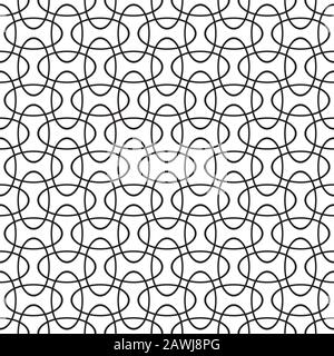 Seamless intersecting geometric overlapping ellipse circle pattern background Stock Vector
