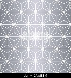 Seamless faceted silver triangle Art Deco pattern Stock Vector