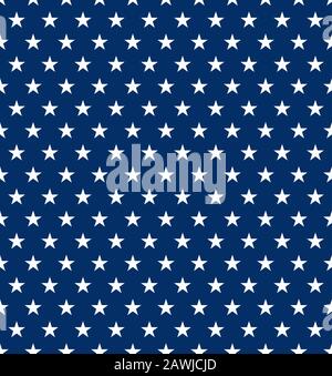 Seamless US Star Pattern Background. Ideal for Fourth of July Independence Day decorations. Stock Vector