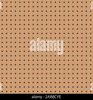 Seamless brown peg board texture pattern Stock Vector