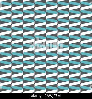 Seamless spiral ribbon wave pattern background Stock Vector