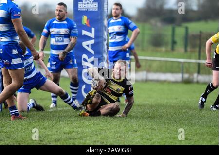 7th February 2020, Rochdale Mayfield Rugby Club, Rochdale, England; Coral Challenge Cup, Rochdale Mayfield v North Wales Crusaders : Brad Billsborough Stock Photo