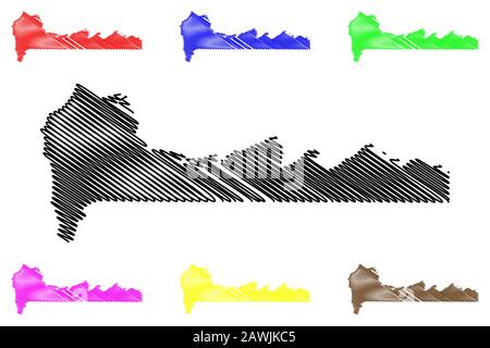 Western Division (Subdivisions of the Gambia, Republic of The Gambia) map vector illustration, scribble sketch West Coast Region map Stock Vector