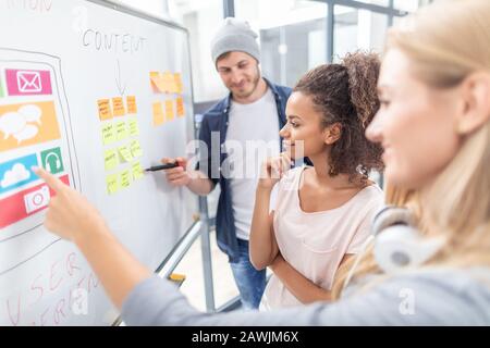 Designers drawing website ux app development. User experience concept. Stock Photo