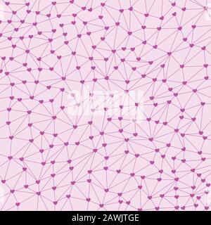 Constellation made from hearts, low poly, space vector, st valentine background, love concept Stock Vector
