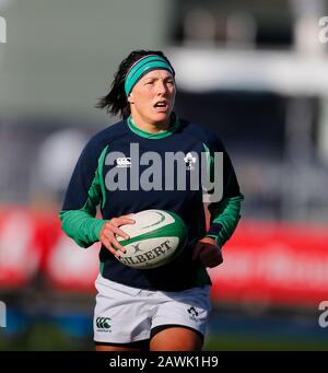 Energia Park, Dublin, Leinster, Ireland. 9th Feb, 2020. International Womens Rugby, Six Nations, Ireland versus Wales; Lindsay Peat of Ireland warms up prior to kickoff Credit: Action Plus Sports/Alamy Live News Stock Photo