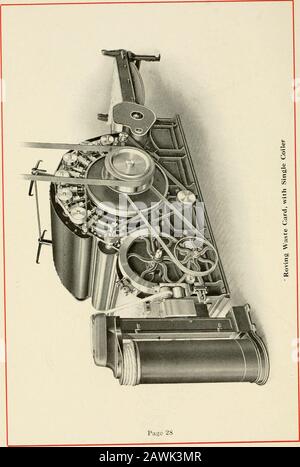 Carding, drawing and roving cotton. From a print published circa 1830 ...