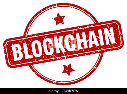 blockchain stamp. blockchain round vintage grunge sign. blockchain Stock Vector