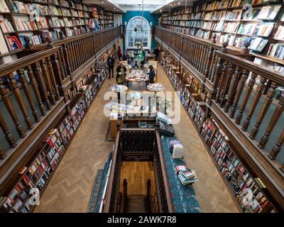 Interior of Daunt Book shop on Marylebone High Street in London. Stock Photo