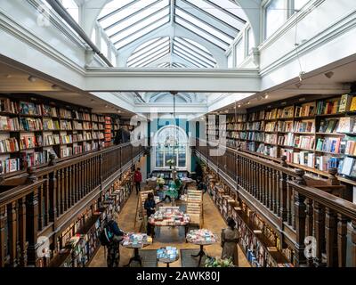 Interior of Daunt Book shop on Marylebone High Street in London. Stock Photo