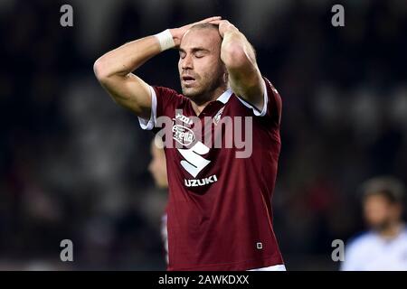 Turin, Italy - 08 February, 2020: Lorenzo De Silvestri of Torino FC looks dejected during the Serie A football match between Torino FC and UC Sampdoria. Credit: Nicolò Campo/Alamy Live News Stock Photo
