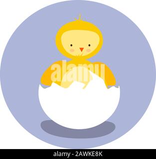 Vector of a baby chicken in a Easter egg Stock Vector