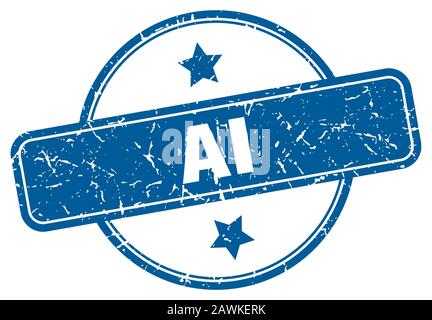ai stamp. ai round vintage grunge sign. ai Stock Vector