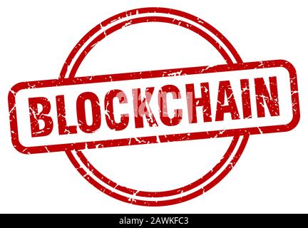 blockchain stamp. blockchain round vintage grunge sign. blockchain Stock Vector