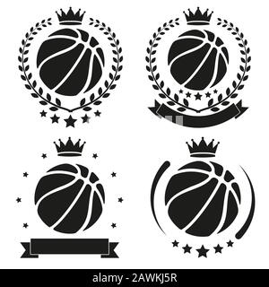 Set of Vintage Basketball Club Badge and Label Stock Vector