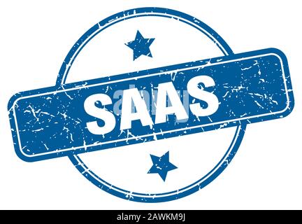 saas stamp. saas round vintage grunge sign. saas Stock Vector