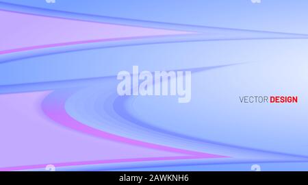 abstract vector background with curved lines and waves. Futuristic concept. Stock Vector
