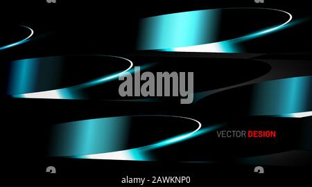 abstract vector background with a glowing black and blue background. Futuristic concept. Stock Vector
