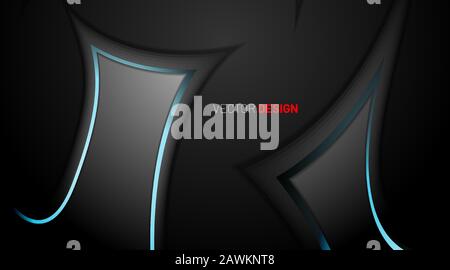 abstract vector background with curved lines and waves. Futuristic concept. Stock Vector
