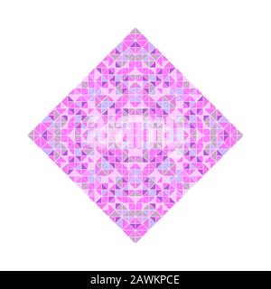 Abstract ornate diagonal square polygon - polygonal colorful squared geometric vector design element with mosaic triangles Stock Vector