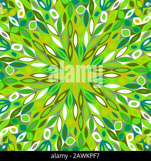 Dynamic abstract geometrical hypnotic tiled flower mosaic background - circular colorful vector graphic design Stock Vector