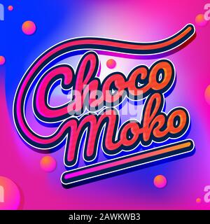 Vector colourful Logotype with Emboss Font. Logo design for kids Brands, Ice-creams, Chocolates, Chewing Gum, Cakes, Biscuit Brands. Packaging graphic. Stock Vector