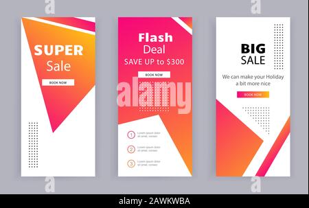 Business banners. Social Media Design. Template vector. Abstract triangle red orange background Stock Vector