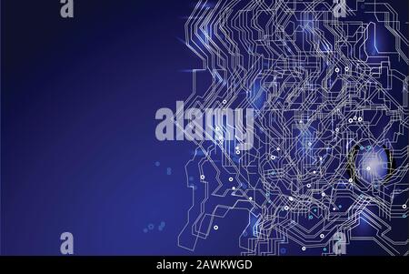 Block chain networking. Global cyber futuristic financial network Stock Vector
