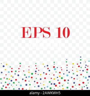 Colorful bright confetti isolated on white background. Holiday festive vector illustration. EPS 10 Stock Vector