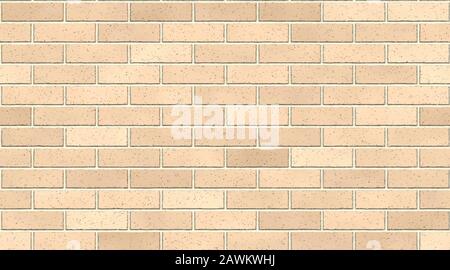 Light brown brick wall abstract background. Texture of bricks. Vector illustration. Template design for web banners Stock Vector