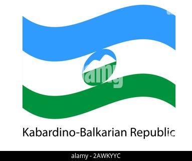 banner with flag of Kabardino-Balkaria. Region of Russia. Template for poster design Stock Vector