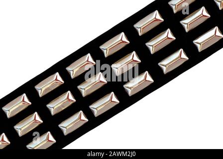 Black Leather Belt with Chrome Studs Stock Photo