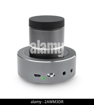 Portable speaker system isolated on white background Stock Photo