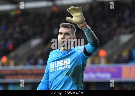 London, UK. 9th Feb, 2020.  Bartosz Biatkowski of Millwall during the Sky Bet Championship match between Millwall and West Bromwich Albion at The Den, London on Sunday 9th February 2020. (Credit: Ivan Yordanov | MI News)Photograph may only be used for newspaper and/or magazine editorial purposes, license required for commercial use Credit: MI News & Sport /Alamy Live News Stock Photo