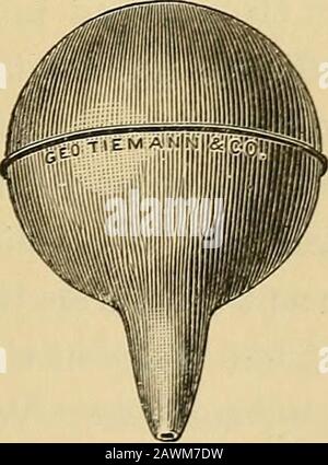 Diptheria, its nature and treatment . Fig. 16.—Peerless Syringe, No. 4. nozzle of which is protected by a covering of soft rubber, ismanufactured by R. Van der Emde, 323 Bowery, New York, and is called Peerless Syringe, No. 4.. Fig. 17.—Universal Syringe. An instrument which will serve very well in most cases isthe universal syringe made by Tiemann & Co., which is en-tirely of soft rubber. 1 Fifth Memoir. 228 diphtheria; its nature and treatment. Warm salt-water (one drachm to the pint) is admirablysuited to the purpose. The addition to it of bichloride of mer-cury (one grain to the pint) or o Stock Photo