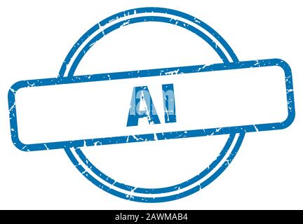 ai stamp. ai round vintage grunge sign. ai Stock Vector