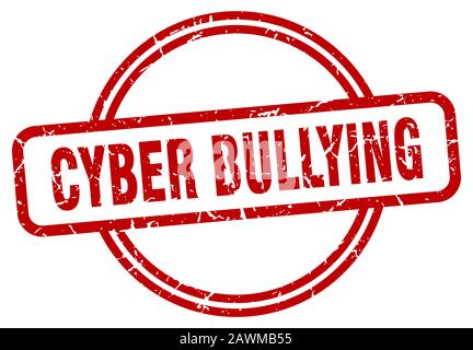 grungy red CYBER BULLYING rubber stamp with thumbs down symbol vector ...