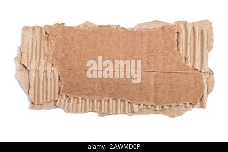 Kraft cardboard goffered. Cardboard ripped edge Stock Photo