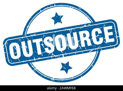 outsource stamp. outsource round vintage grunge sign. outsource Stock Vector