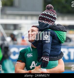 Energia Park, Dublin, Leinster, Ireland. 9th Feb, 2020. International Womens Rugby, Six Nations, Ireland versus Wales; Lindsay Peat of Ireland after the full time whistle Credit: Action Plus Sports/Alamy Live News Stock Photo