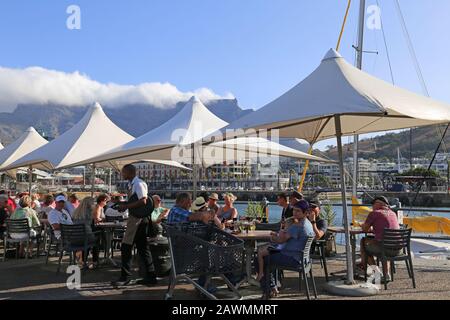 Den Anker restaurant, Alfred Basin, V&A (Victoria and Alfred) Waterfront, Cape Town, Table Bay, Western Cape Province, South Africa, Africa Stock Photo